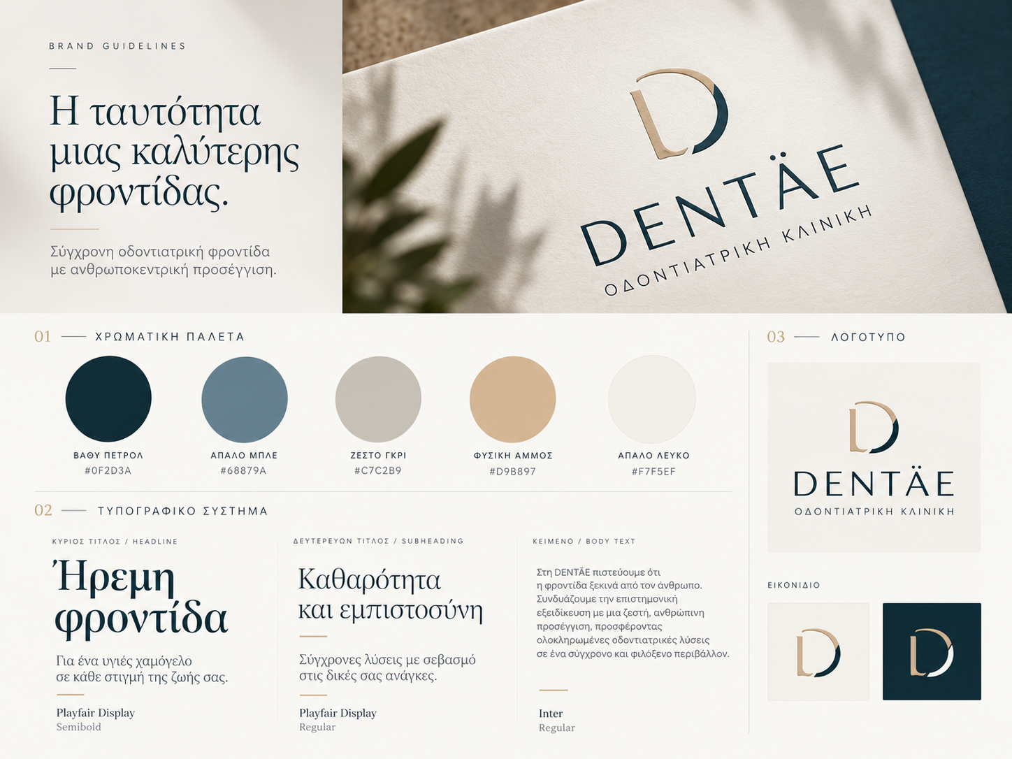 DENTAE concept visual: brand guidelines and identity system